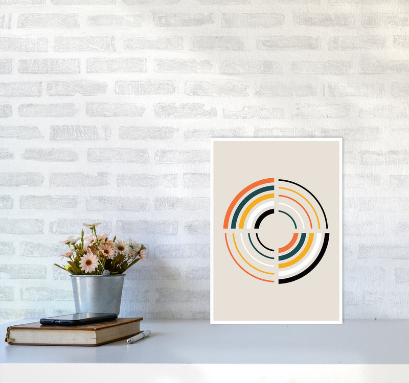 Retro Geometric Circle 2 Art Print by Jason Stanley A3 Black Frame