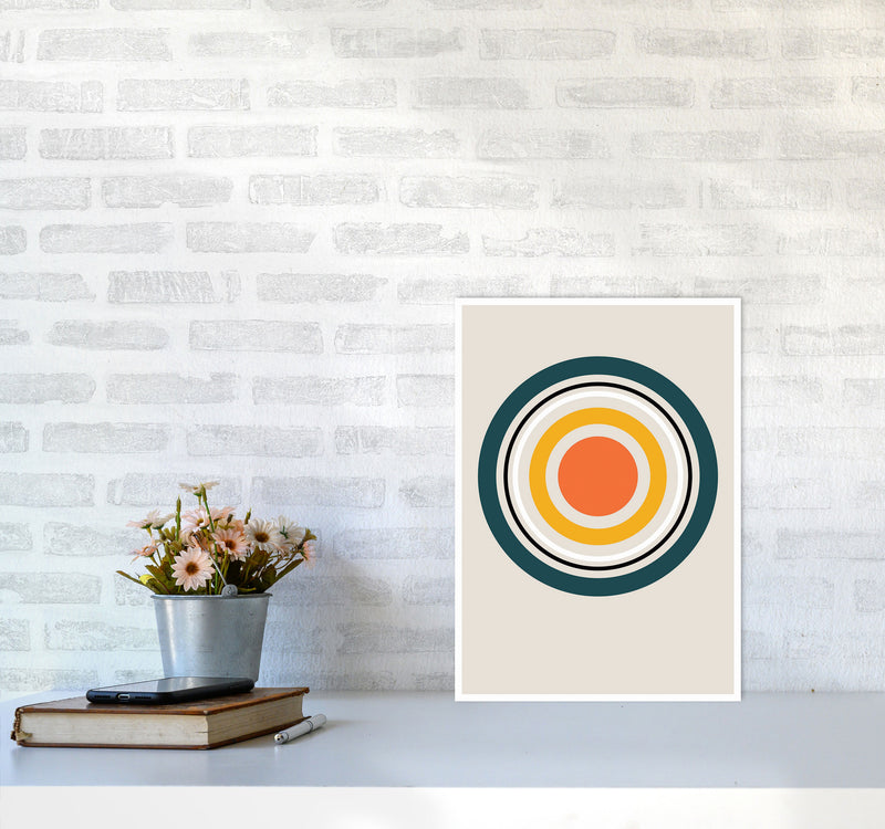 Retro Geometric Circle 3 Art Print by Jason Stanley A3 Black Frame