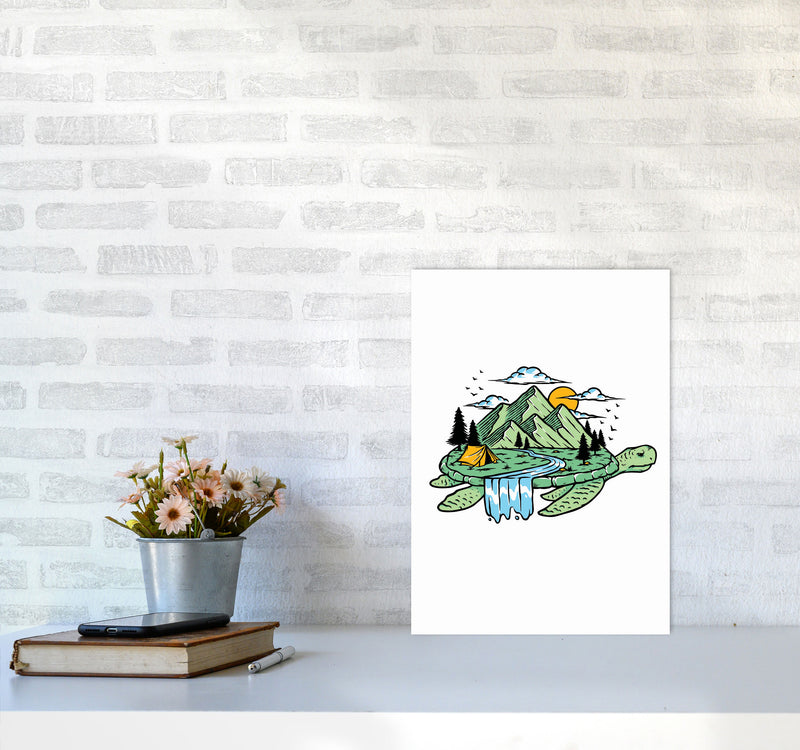 Turtles All The Way Down Art Print by Jason Stanley A3 Black Frame