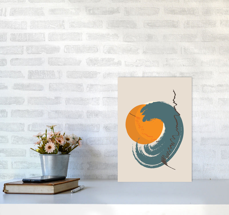 Sunshine Abstract Swirl Art Print by Jason Stanley A3 Black Frame