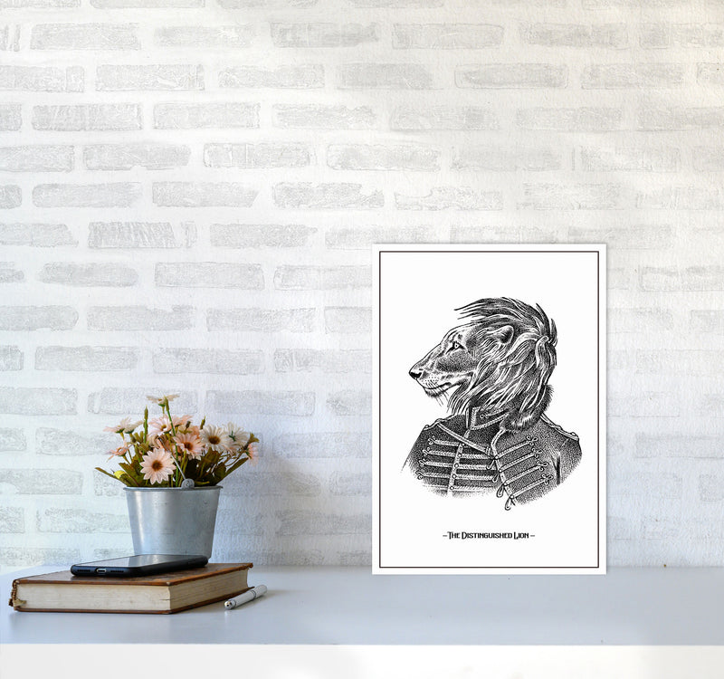 The Distinguished Lion Art Print by Jason Stanley A3 Black Frame