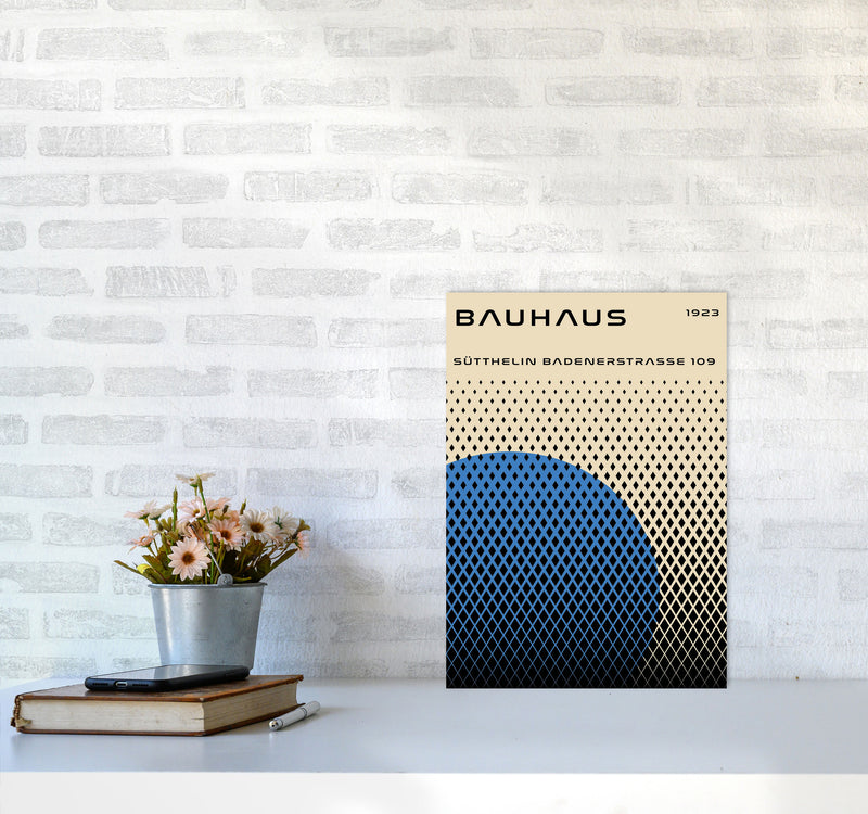 Bauhaus Geometric Blue Art Print by Jason Stanley A3 Black Frame