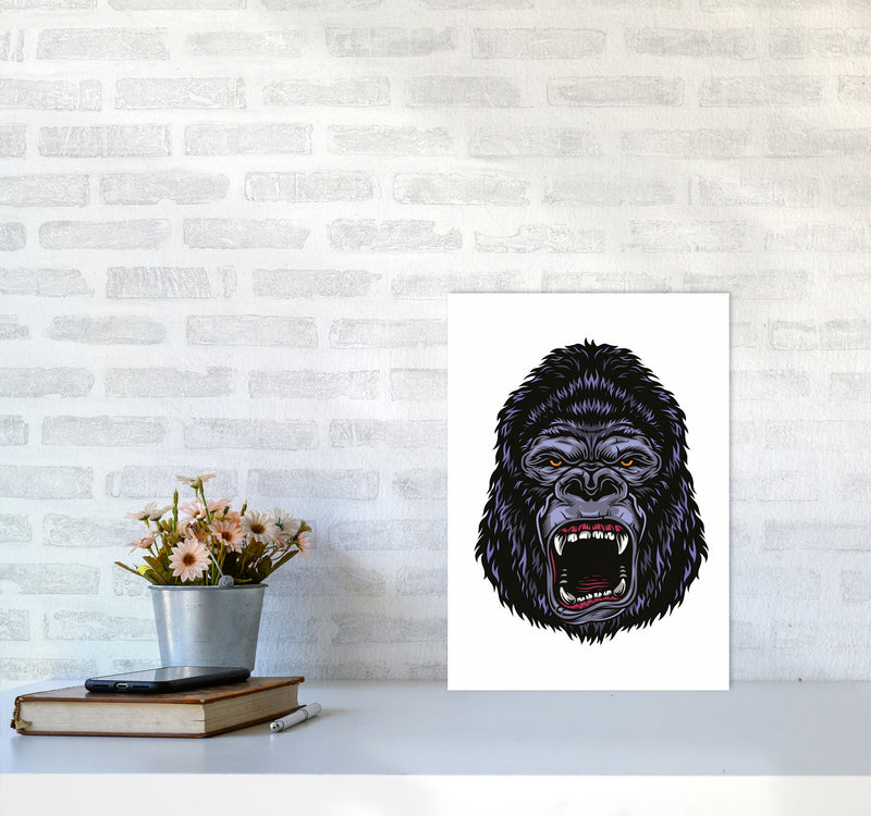 Gorilla Illustration Art Print by Jason Stanley A3 Black Frame