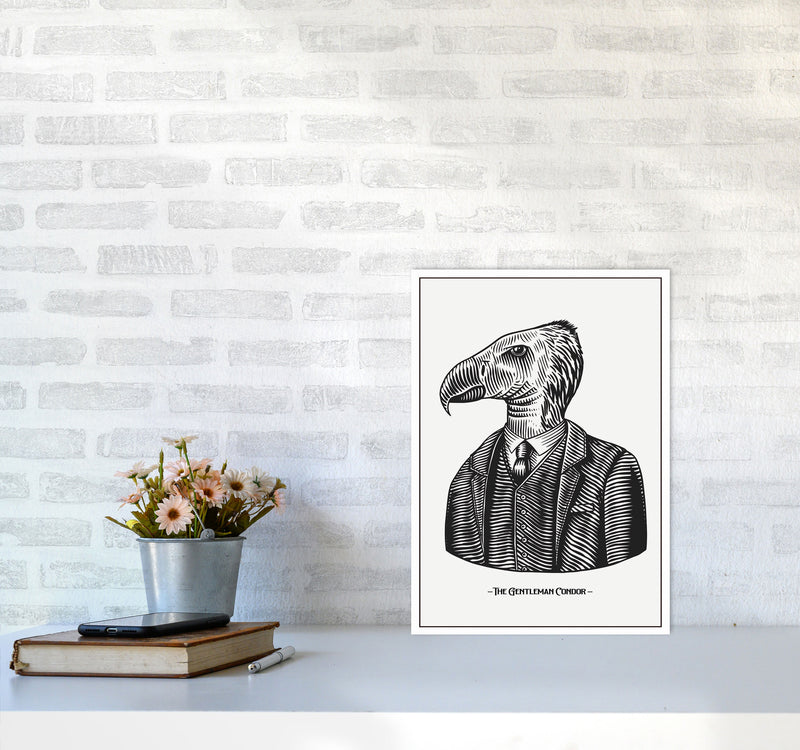 The Gentleman Condor Art Print by Jason Stanley A3 Black Frame