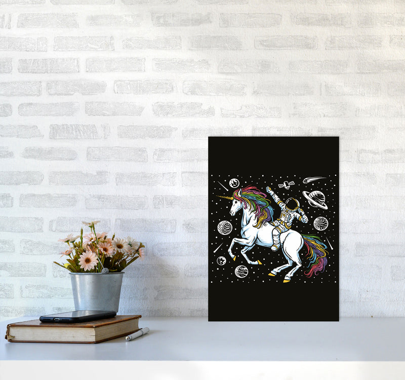 The Galictic Unicorn Art Print by Jason Stanley A3 Black Frame