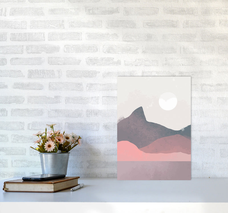 Minimal Landscape Art Print by Jason Stanley A3 Black Frame