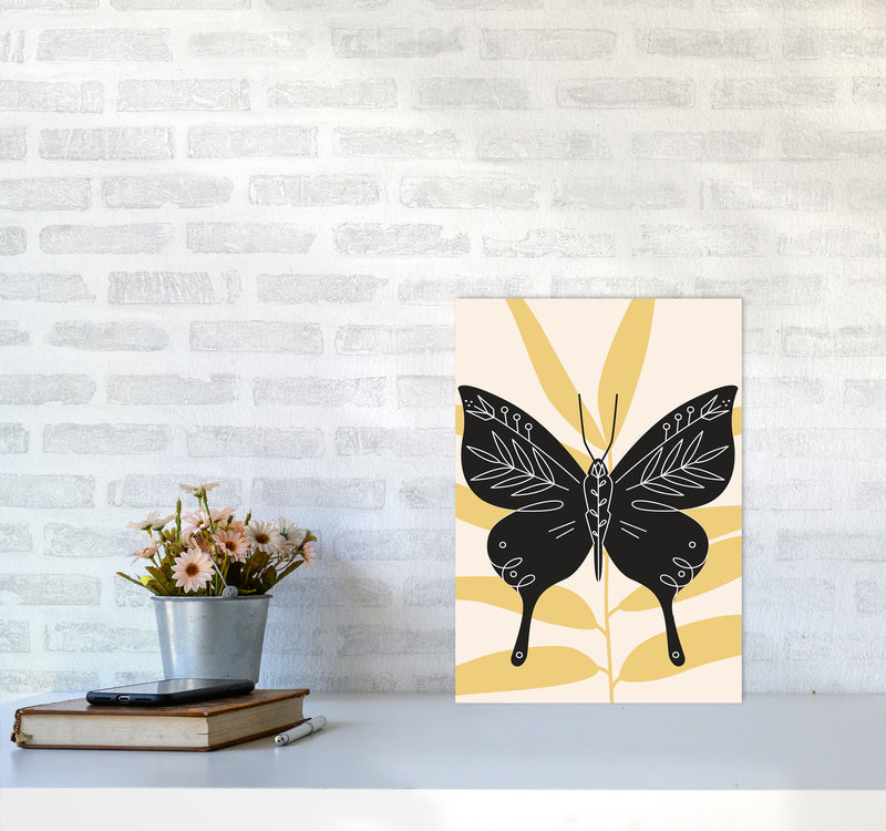Abstract Butterfly Art Print by Jason Stanley A3 Black Frame