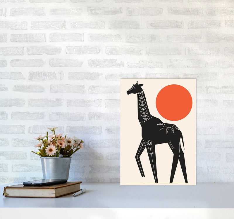 Giraffe In The Sun Art Print by Jason Stanley A3 Black Frame