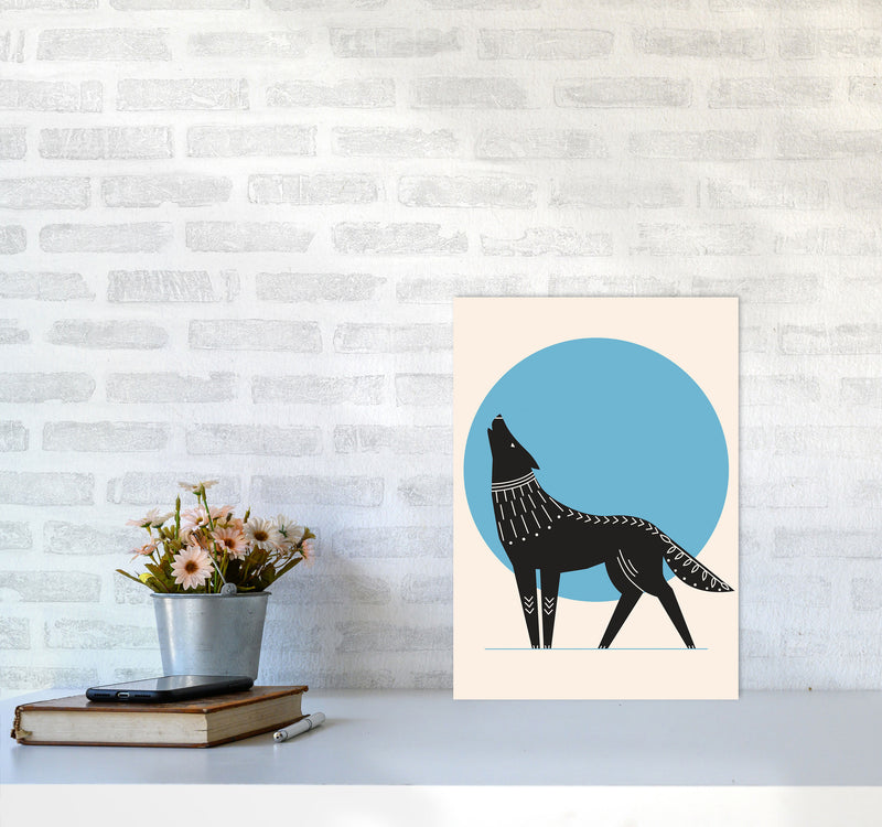 Howl At The Moon Art Print by Jason Stanley A3 Black Frame