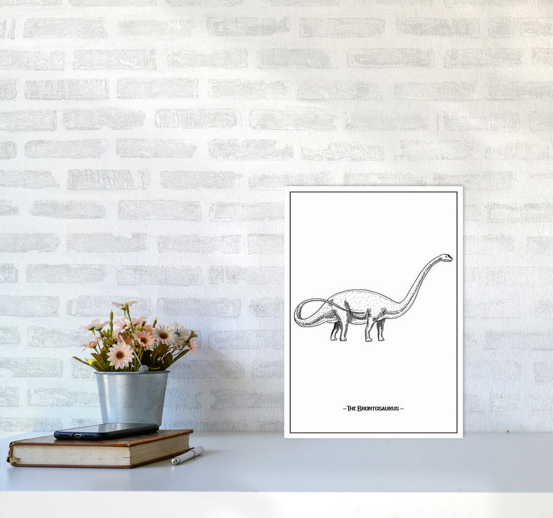 The Brontosaurus Art Print by Jason Stanley A3 Black Frame