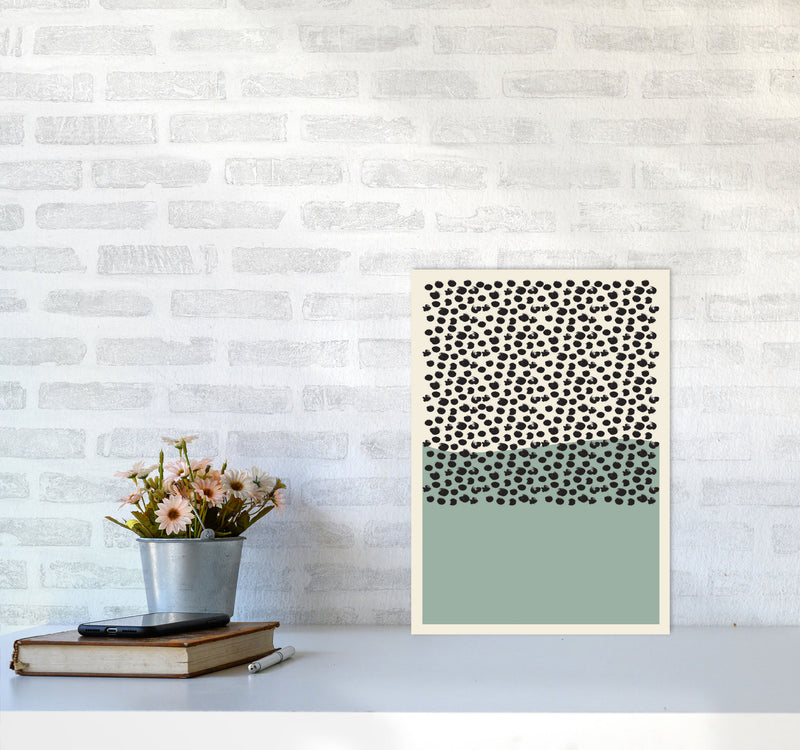 Green Midcentury Art Print by Jason Stanley A3 Black Frame