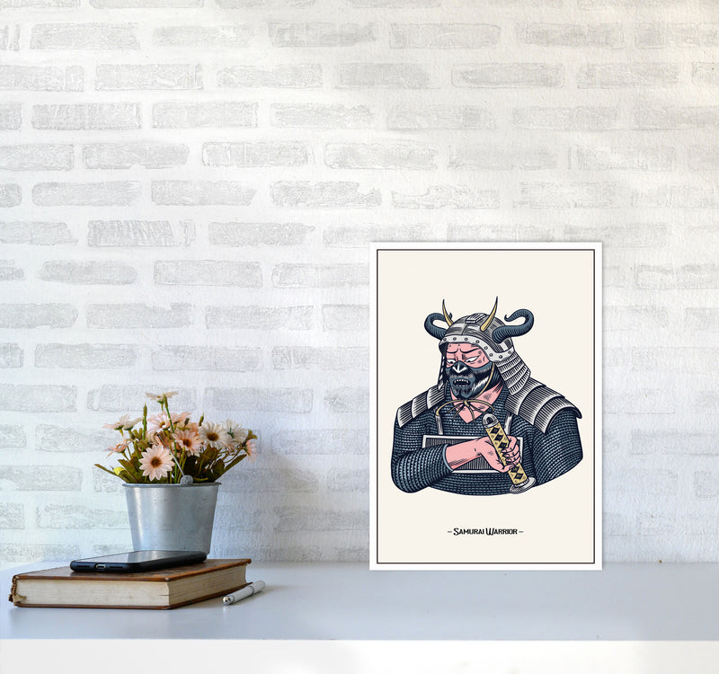 Samurai Warrior Art Print by Jason Stanley A3 Black Frame