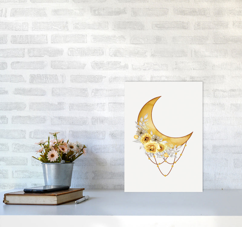 Watercolor Moon Art Print by Jason Stanley A3 Black Frame