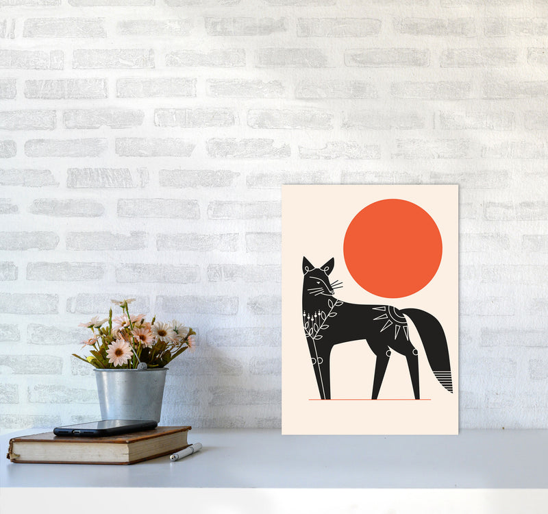 Fox And The Sun Art Print by Jason Stanley A3 Black Frame