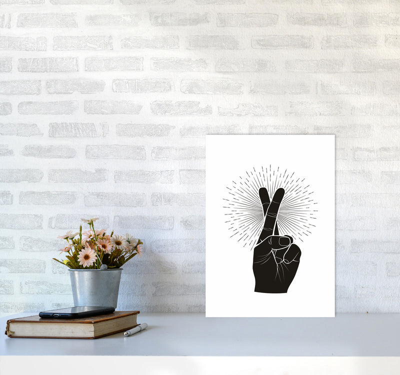 Fingers Crossed Art Print by Jason Stanley A3 Black Frame