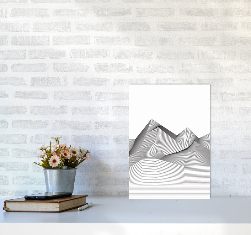 Line Mountains Art Print by Jason Stanley A3 Black Frame