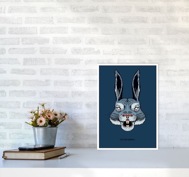 The Mad Rabbit Art Print by Jason Stanley A3 Black Frame