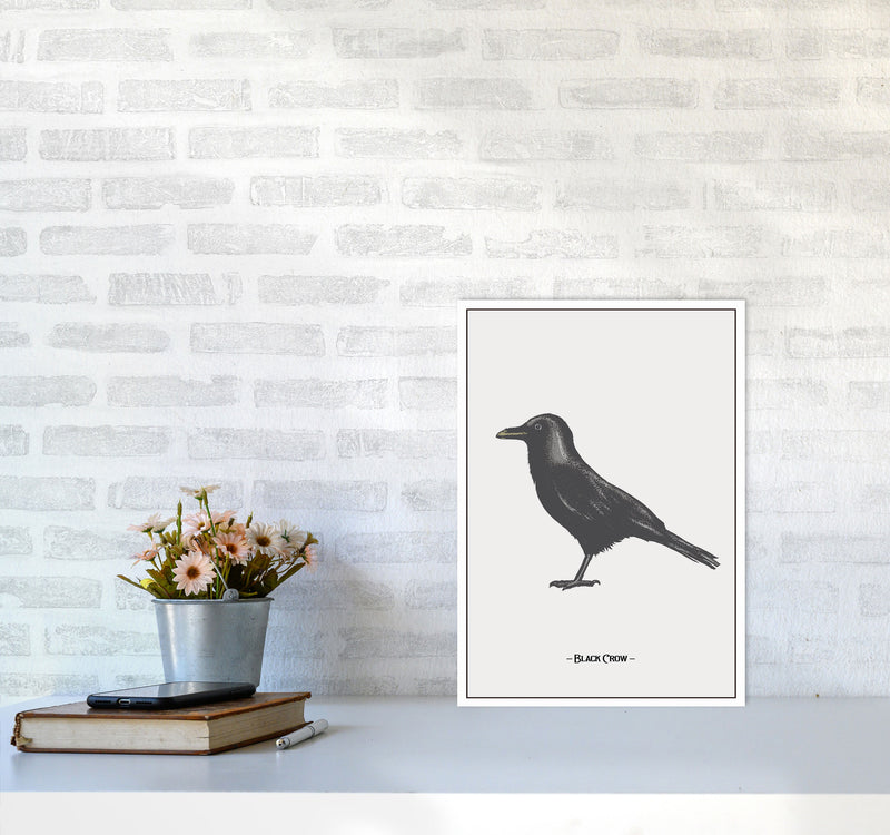 The Black Crow Art Print by Jason Stanley A3 Black Frame