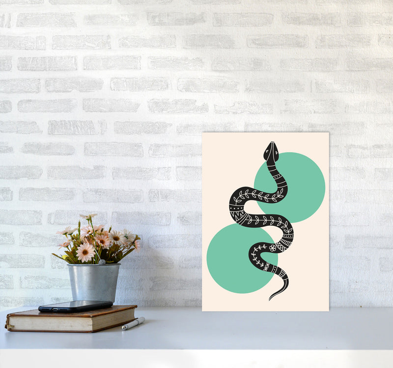 Abstract Snake Art Print by Jason Stanley A3 Black Frame