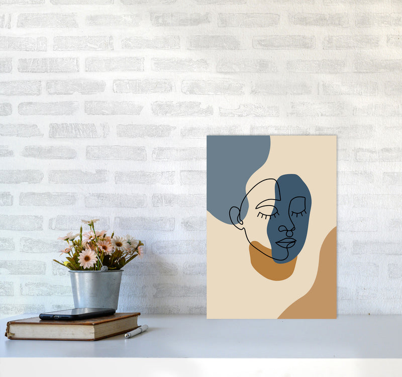 Abstract Face Art Print by Jason Stanley A3 Black Frame