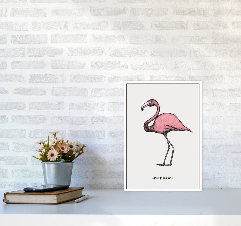Pink Flamingo Art Print by Jason Stanley A3 Black Frame