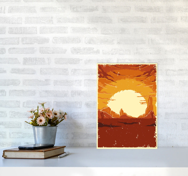 Desert Sunset Art Print by Jason Stanley A3 Black Frame