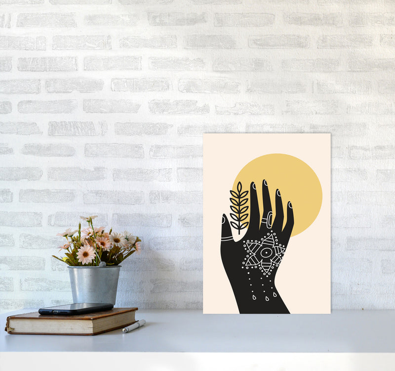 Abstract Hand Art Print by Jason Stanley A3 Black Frame