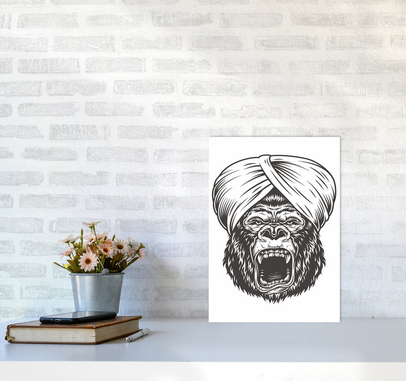 Wise Gorilla Art Print by Jason Stanley A3 Black Frame