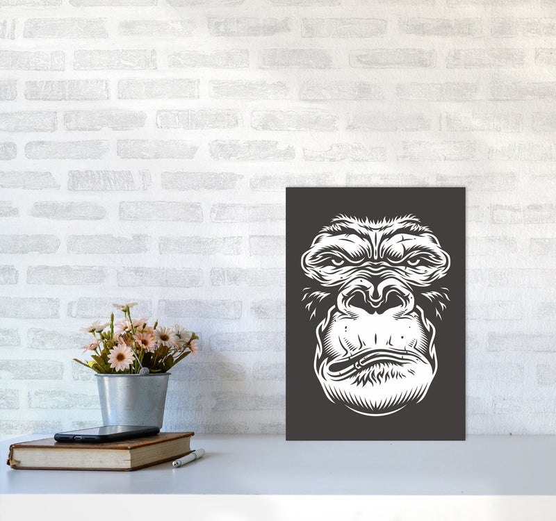 Close Up Ape Art Print by Jason Stanley A3 Black Frame