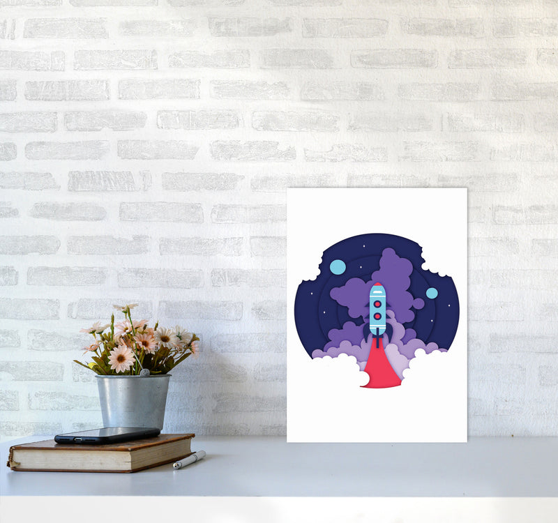 To The Moon Art Print by Jason Stanley A3 Black Frame