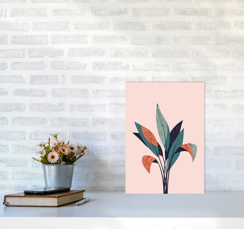 Pink Plant Art Print by Jason Stanley A3 Black Frame