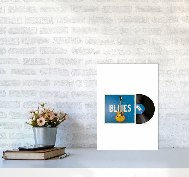 Blues Vinyl Art Print by Jason Stanley A3 Black Frame