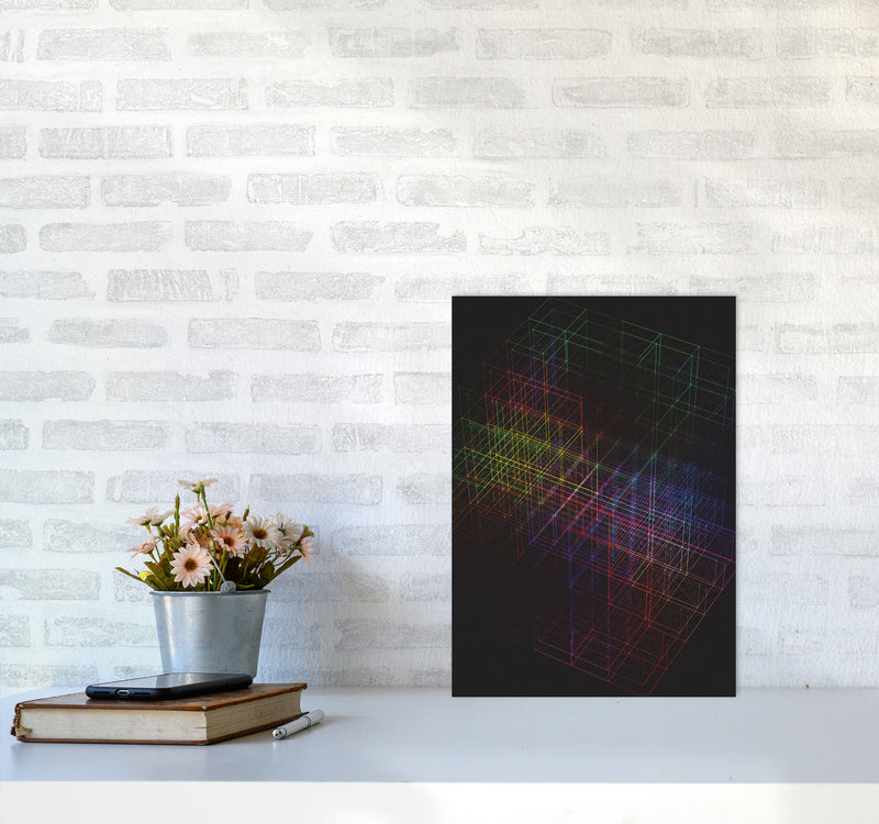 Laser Cube Art Print by Jason Stanley A3 Black Frame