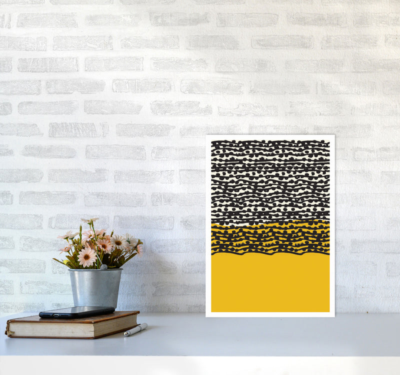 Yellow Vibe Art Print by Jason Stanley A3 Black Frame