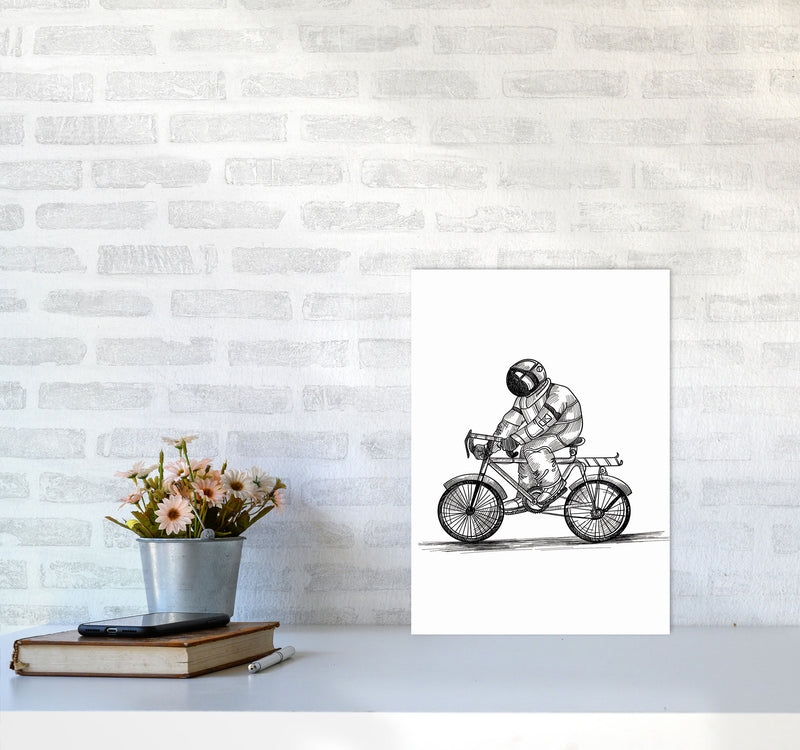 Astrobiker Art Print by Jason Stanley A3 Black Frame