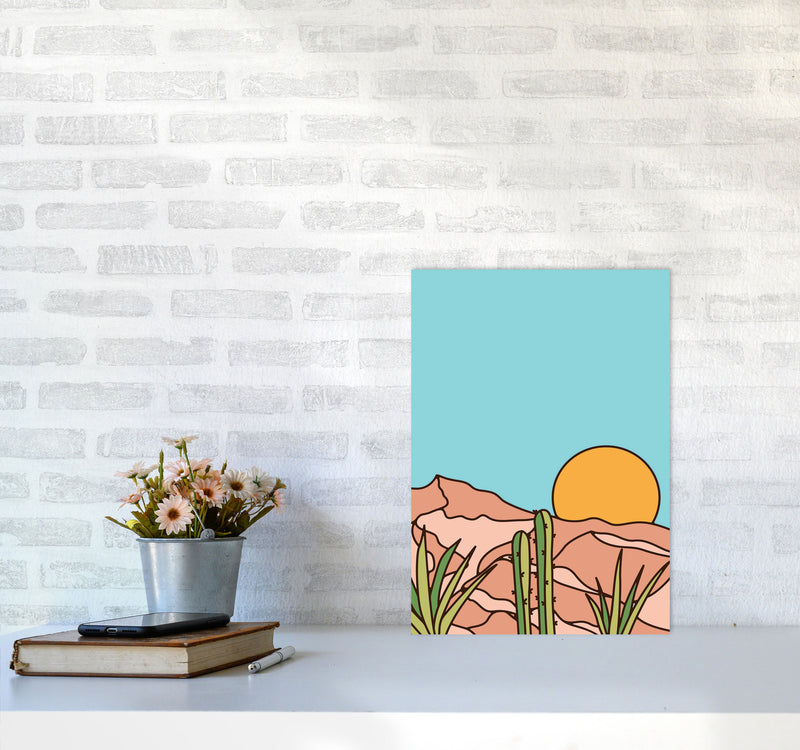 Minimal Desert Sunset Art Print by Jason Stanley A3 Black Frame