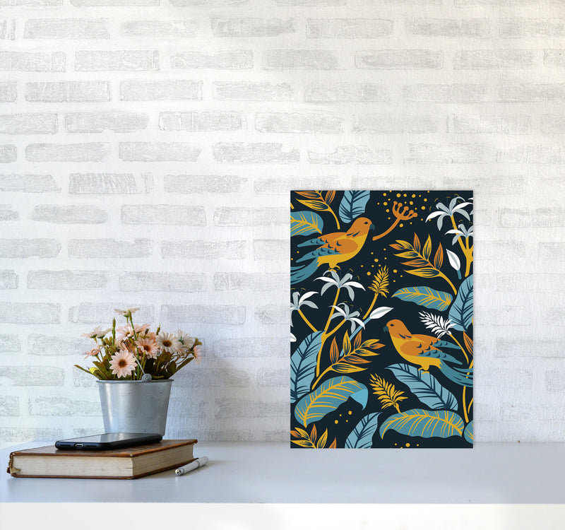 Birds And Plants Art Print by Jason Stanley A3 Black Frame