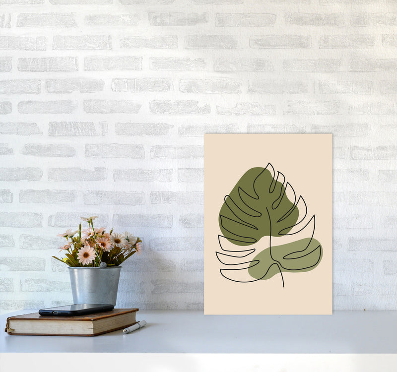 Abstract One Line Leaf Drawing II Art Print by Jason Stanley A3 Black Frame