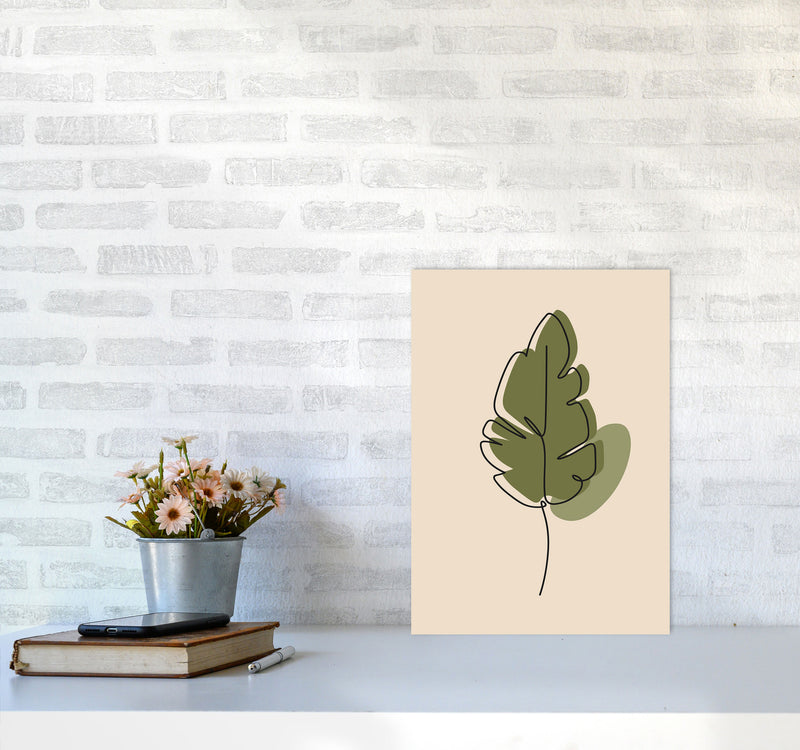 Abstract One Line Leaf Drawing III Art Print by Jason Stanley A3 Black Frame