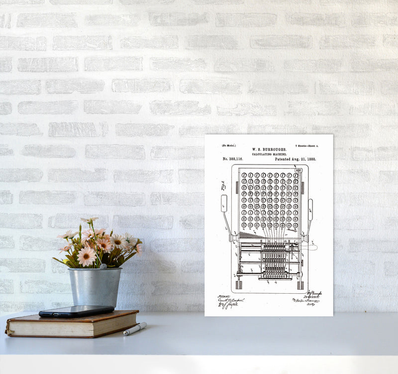 Calculating Machine Patent 2 Art Print by Jason Stanley A3 Black Frame
