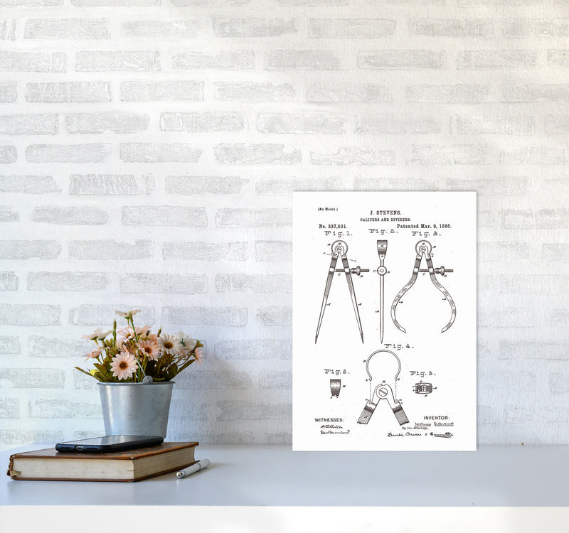 Calipers And Dividers Patent Art Print by Jason Stanley A3 Black Frame