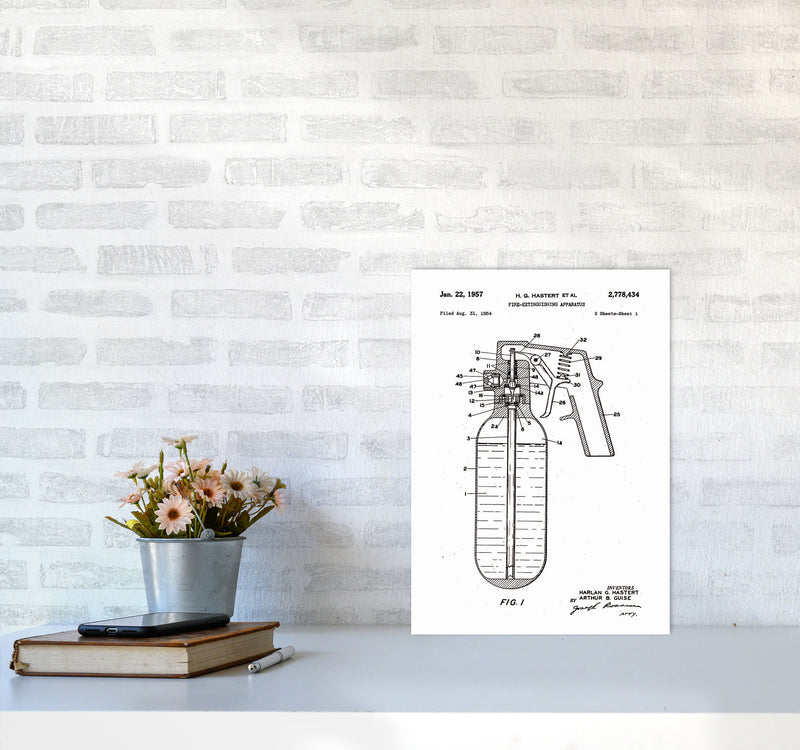 Fire Extinguisher Patent Art Print by Jason Stanley A3 Black Frame
