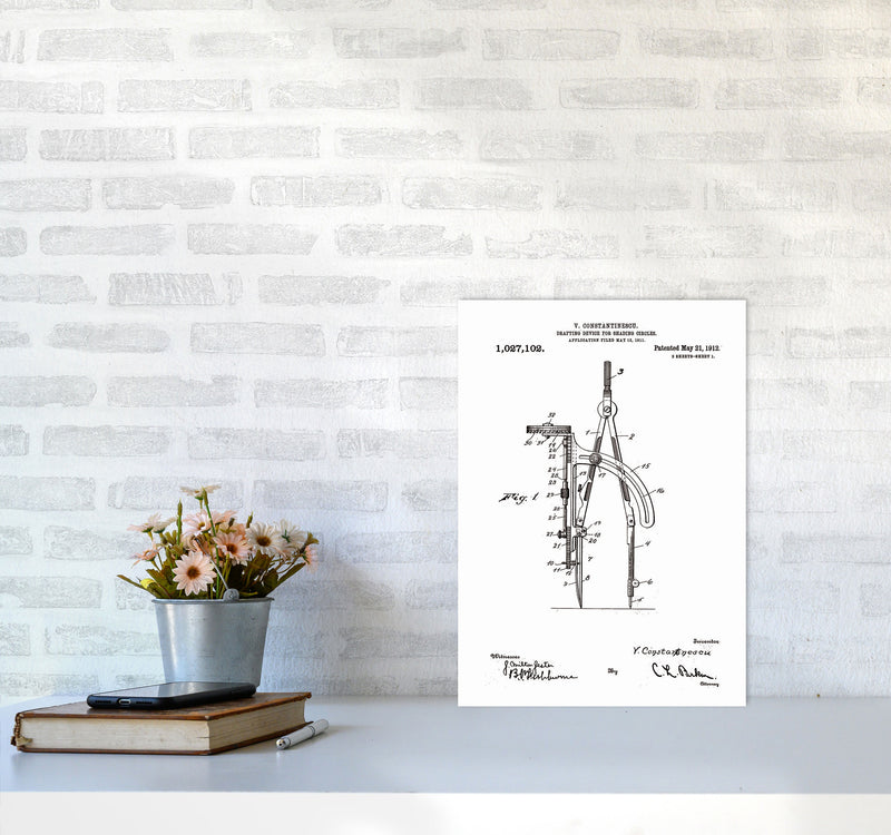 Drafting Device Patent Art Print by Jason Stanley A3 Black Frame