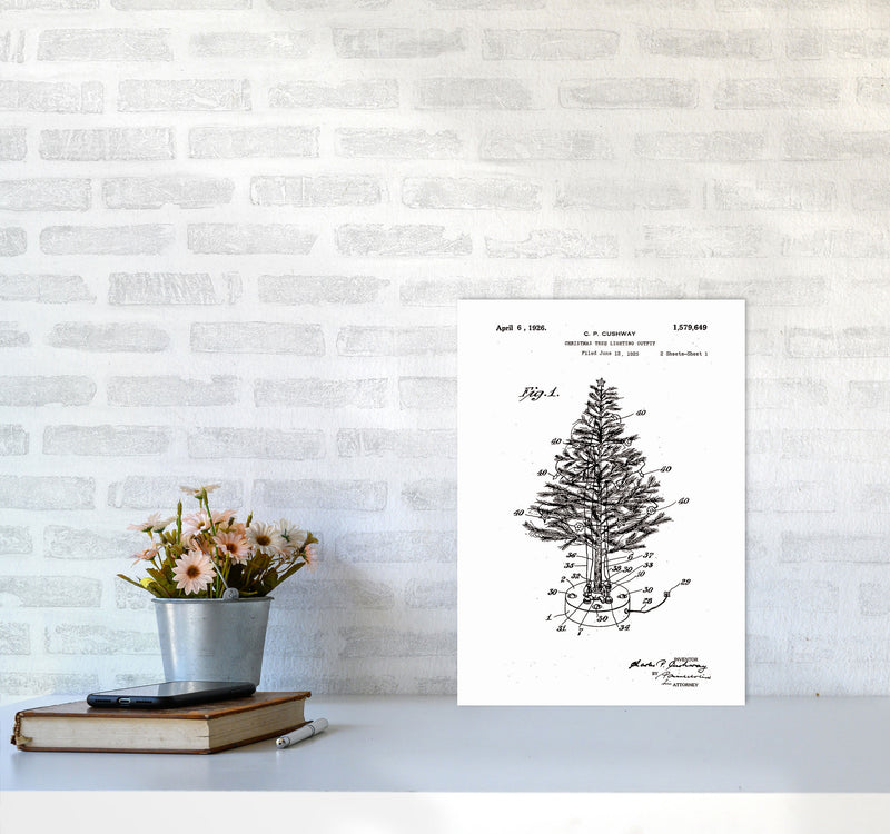 Christmas Tree Patent Art Print by Jason Stanley A3 Black Frame