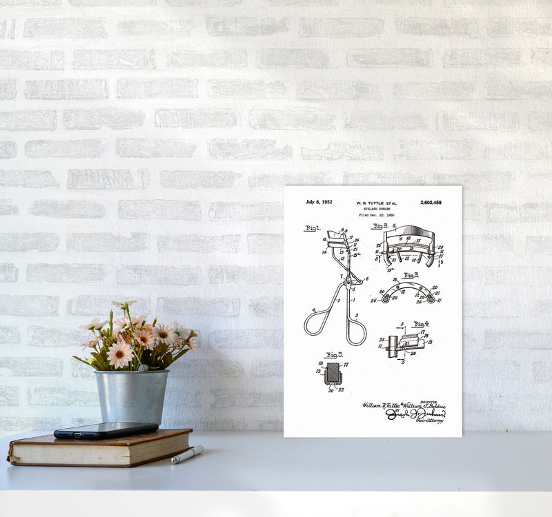 Eyelash Curler Patent Art Print by Jason Stanley A3 Black Frame