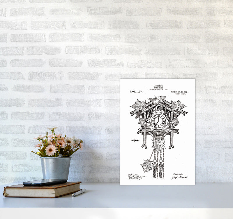 Cuckoo Clock Patent Art Print by Jason Stanley A3 Black Frame