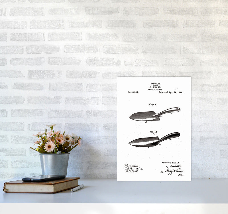 Garden Shovel Patent Art Print by Jason Stanley A3 Black Frame