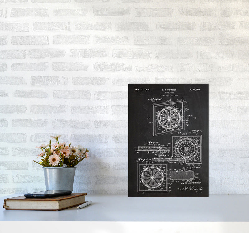 Dart Board Patent Art Print by Jason Stanley A3 Black Frame