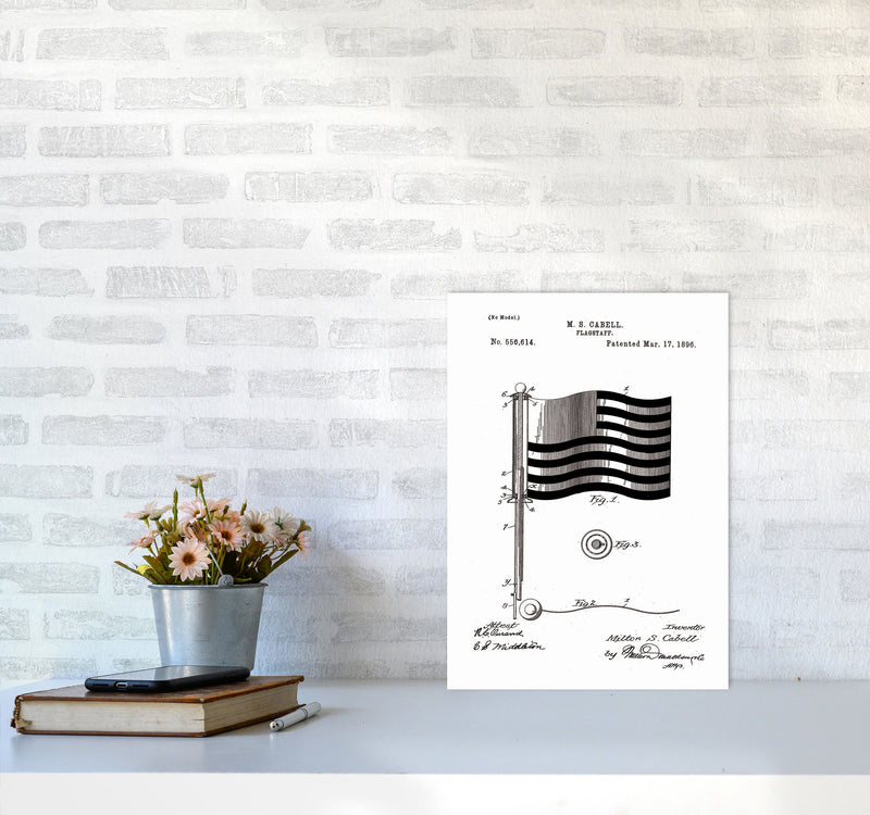 Flagstaff Patent Art Print by Jason Stanley A3 Black Frame
