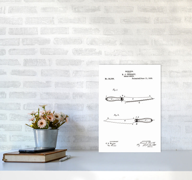 Bread Knife Patent Art Print by Jason Stanley A3 Black Frame